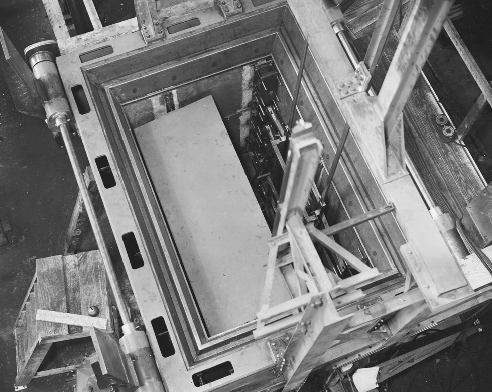 Every night, the US Constitution is lowered into a safe that is bomb proof.

The original, 55-ton Mosler Vault was the size of walk-in closet and employed a 20-foot scissor jack to raise and lower the Charters of Freedom. A 1953 documentary shows the lift in operation here. The Mosler Vault was replaced in the early 2000s as the National Archive underwent a major $110 million renovation. The current vault, designed by Diebold, is still shrouded in secrecy.