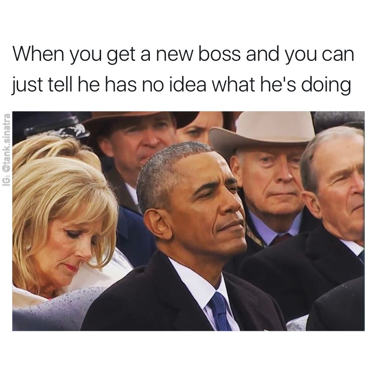 memes - photo caption - When you get a new boss and you can just tell he has no idea what he's doing Ig .sinatra