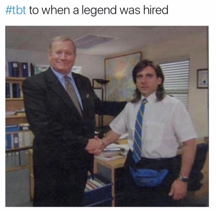 memes - young michael scott - to when a legend was hired