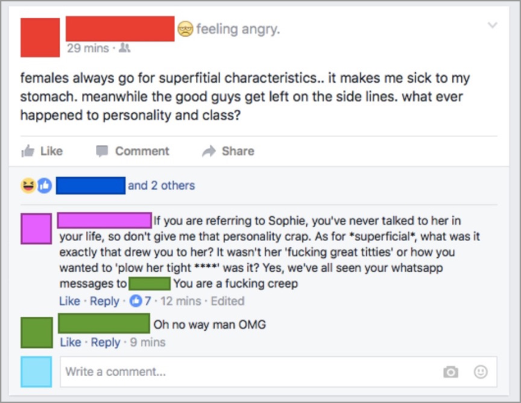 facebook outing - feeling angry. 29 mins & females always go for superfitial characteristics.. it makes me sick to my stomach, meanwhile the good guys get left on the side lines. what ever happened to personality and class? Comment and 2 others If you are