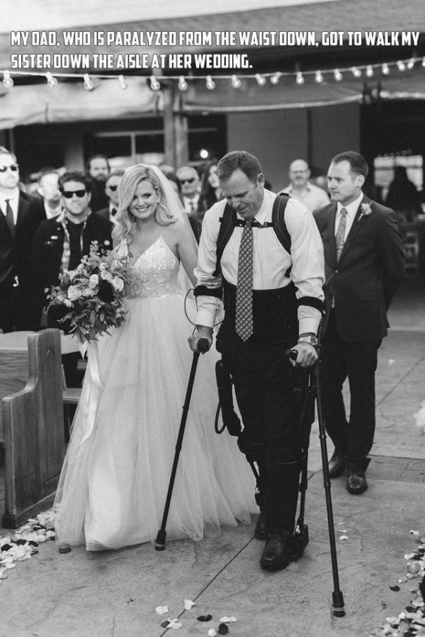 heartwarming gary sinise daughter wedding - My Dad, Who Is Paralyzed From The Waist Down, Got To Walk My Sister Down The Aisle At Her Wedding.