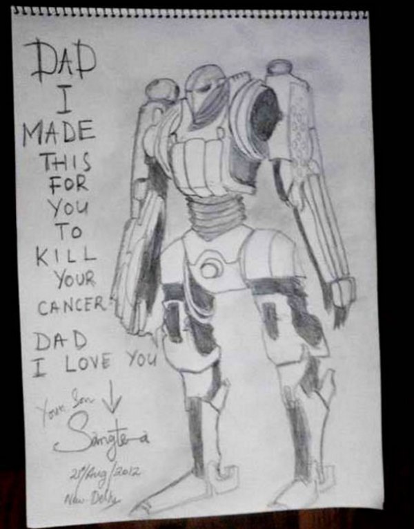 heartwarming little kid drawings - 232921994 Dad Made This For You To Kill Your Cancer Dad I Love You 25feug2012