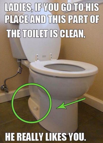 moments everyone can relate - Ladies, If You Go To His Place And This Part Of The Toilet Is Clean He Really You.