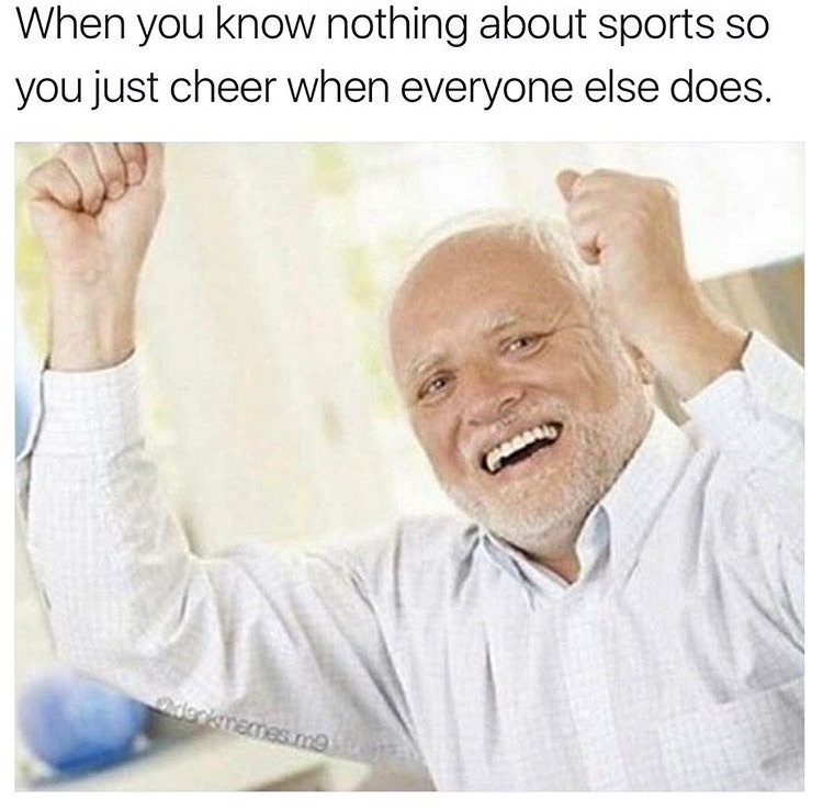memes - old man on computer meme - When you know nothing about sports so you just cheer when everyone else does.