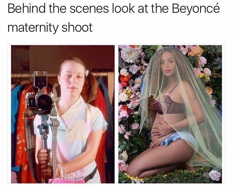 memes - beyonce instagram pregnant - Behind the scenes look at the Beyonc maternity shoot