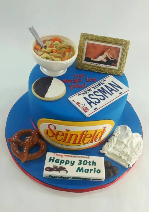 seinfeld cake - Sovetos you New York Seinfeld Creamy mind in pure chocolate Happy 30th a Mario