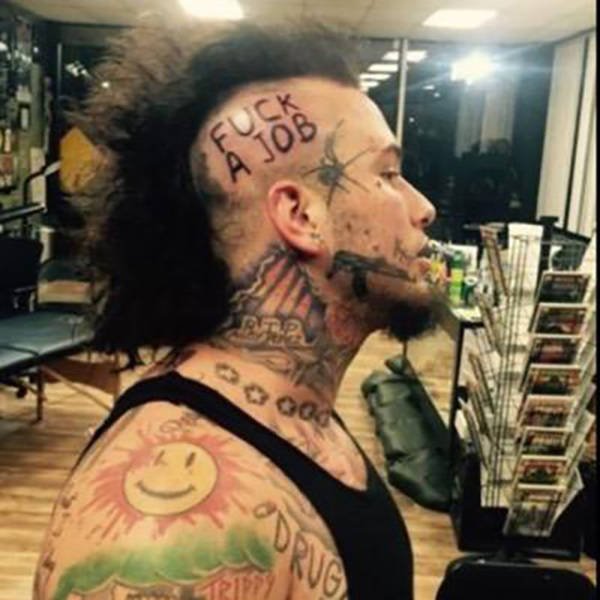 stitches fuck a job tattoo