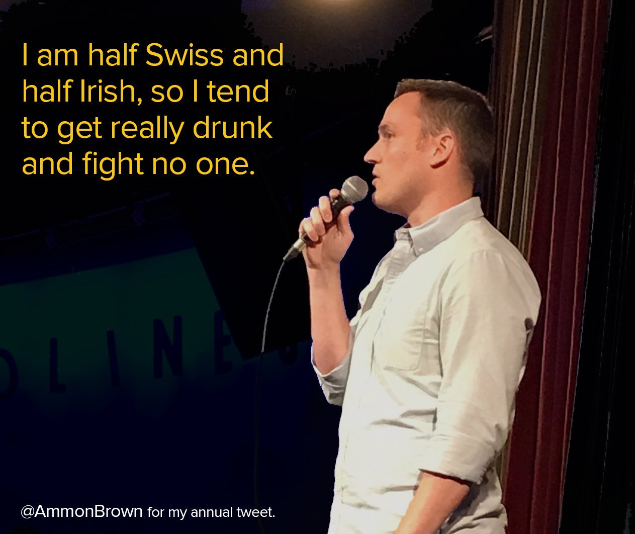 wife date meme - Tam half Swiss and half Irish, so tend to get really drunk and fight no one. for my annual tweet.
