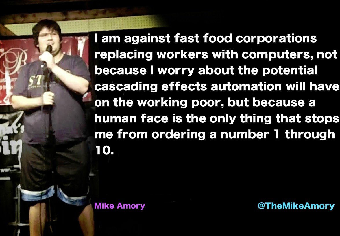 effexor meme - I am against fast food corporations replacing workers with computers, not because I worry about the potential cascading effects automation will have on the working poor, but because a human face is the only thing that stops me from ordering