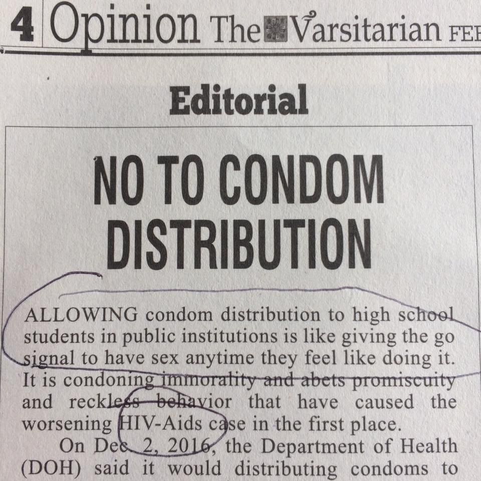 A Catholic university paper’s take on condom distribution