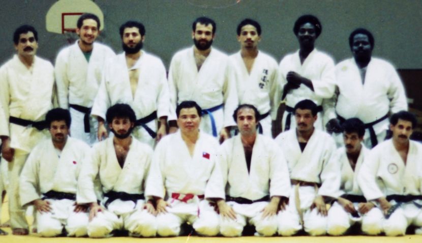 Osama Bin Laden with his Judo class in Saudi Arabia in 1982 (front row, second from left)