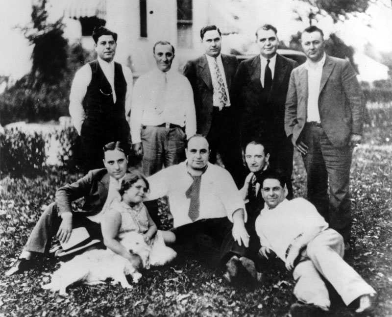 Al Capone (front row, center) with his family sometime in the 1930s