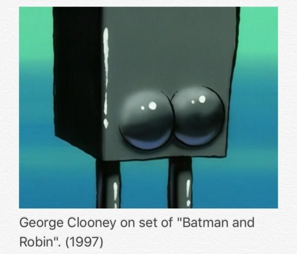spongebob bat costume butt - George Clooney on set of "Batman and Robin". 1997