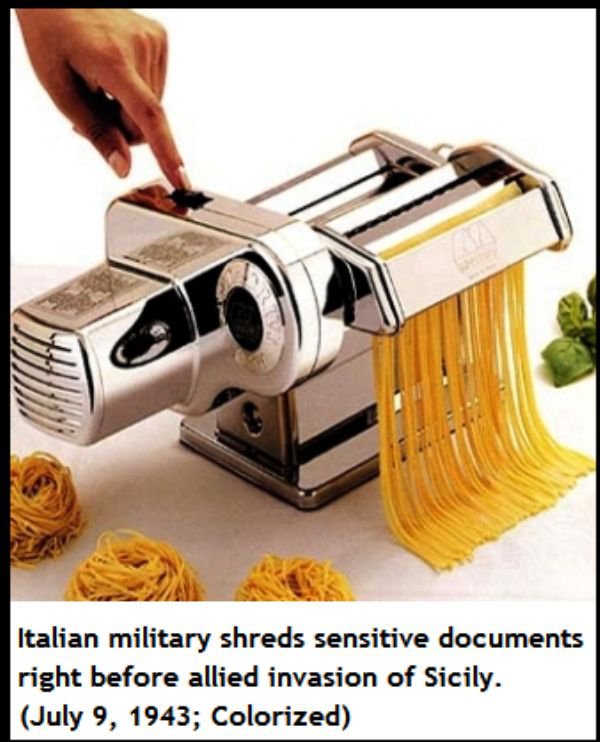 italian military shred sensitive documents - Italian military shreds sensitive documents right before allied invasion of Sicily. ; Colorized