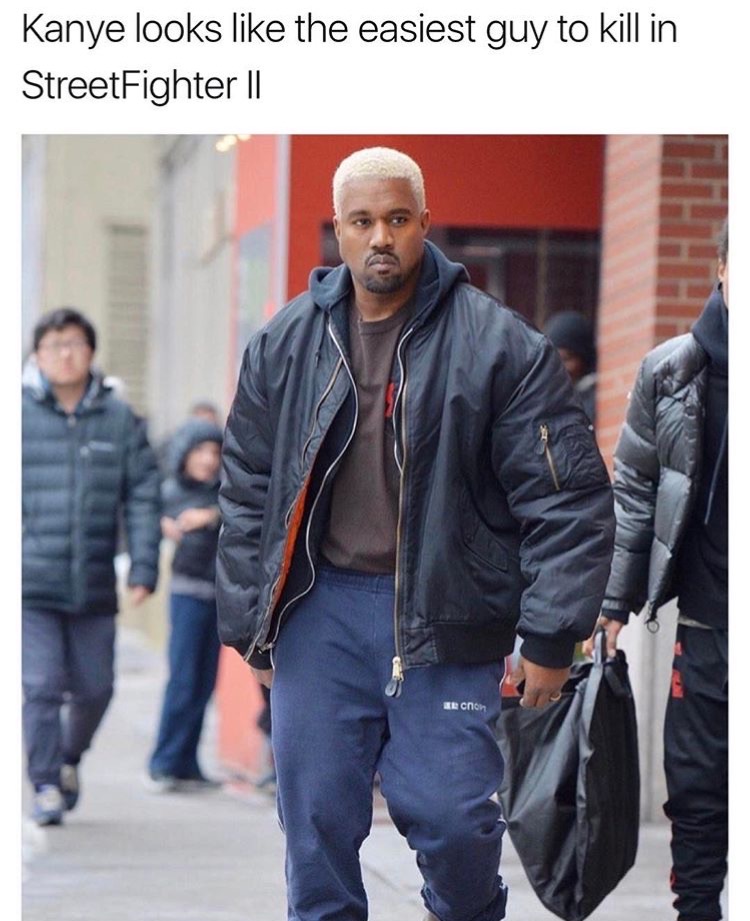 fighter fashion - Kanye looks the easiest guy to kill in StreetFighter Ii Brno