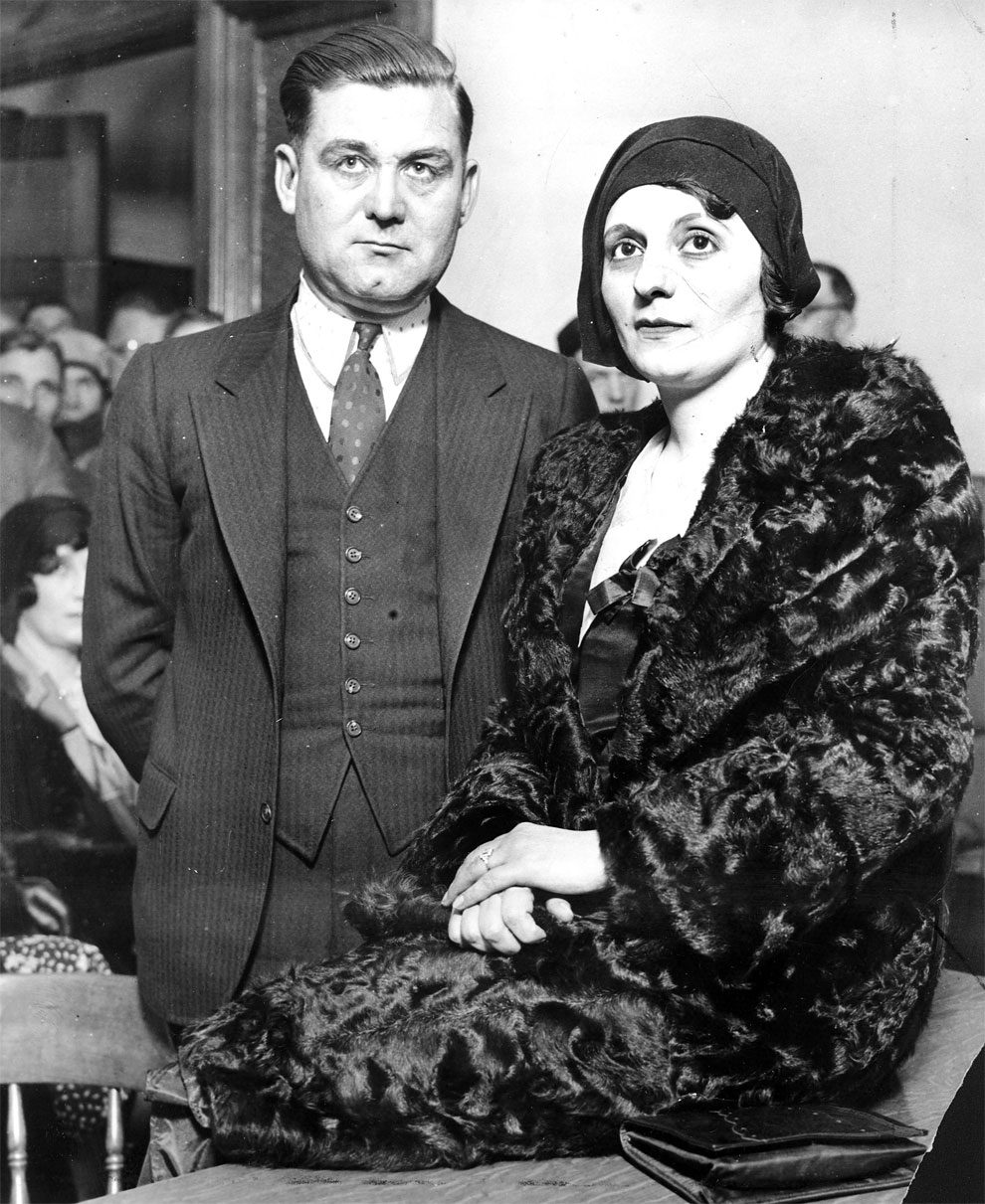 George (Bugsy) Moran, Chicago gangster, on trial at Waukegan, Illinois on December 11, 1930. Charged with vagrancy, he is being named one of Chicago’s “Public Enemies”. Vehemently denied in court the charges, and declared himself a business man. His wife was with him in court and was twice in tears during the arguments