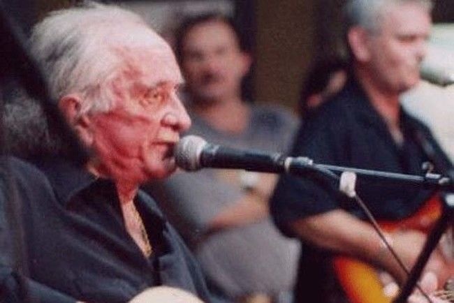 Johnny Cash.
A snapshot of the music legend singing and playing guitar live prior to him passing away from complications of diabetes. Cash was 71 years old.