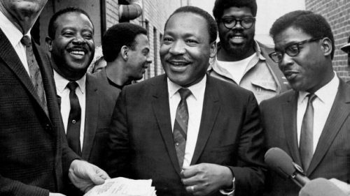 Martin Luther King Jr.
A picture of the beloved Martin Luther King Jr. sharing smiles and laughs with the men surrounding him on the same day he was assassinated on April 4, 1968, in Memphis, Tennessee.