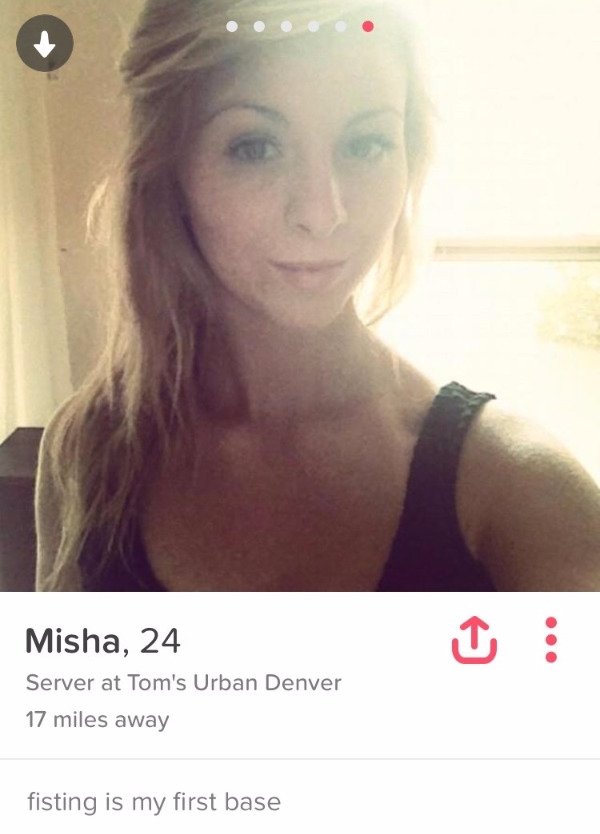 tinder - misha tinder - Misha, 24 Server at Tom's Urban Denver 17 miles away fisting is my first base