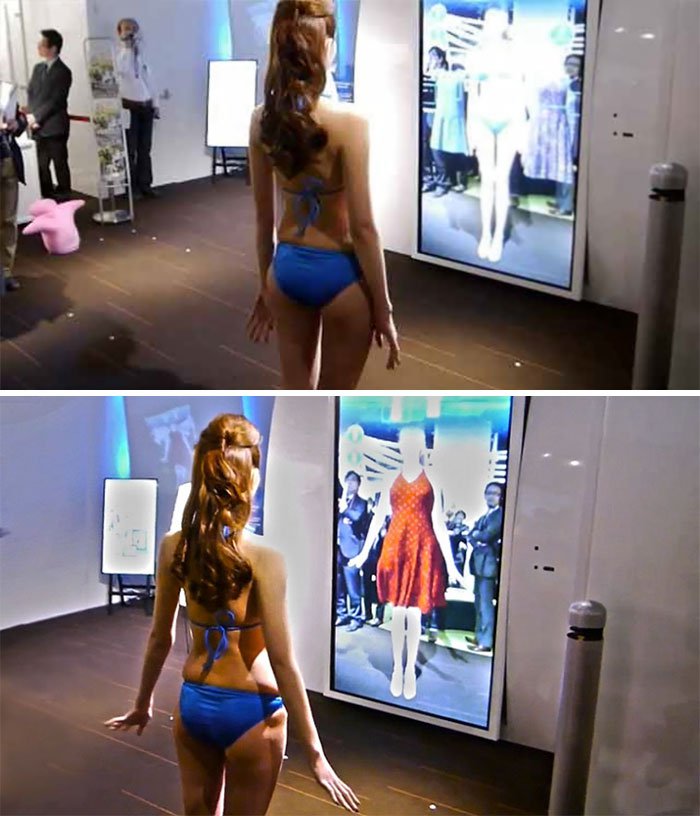 Magic mirror lets you try on fully interactive virtual clothes.