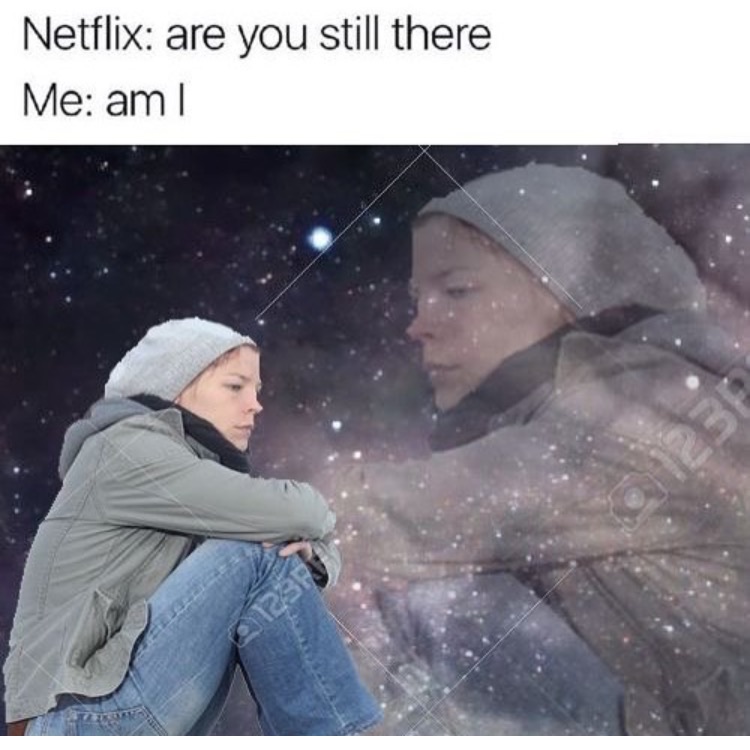 Funny meme about our troubled relationship with Netflix.