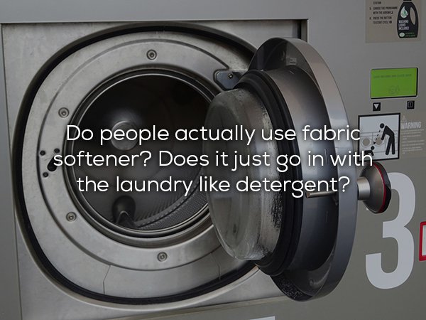 washing machine free stock - Arms Do people actually use fabric 'softener? Does it just go in with the laundry detergent?