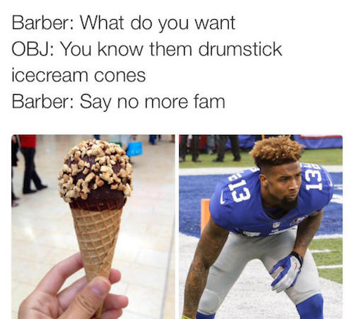 memes - you want fam - Barber What do you want Obj You know them drumstick icecream cones Barber Say no more fam Ete