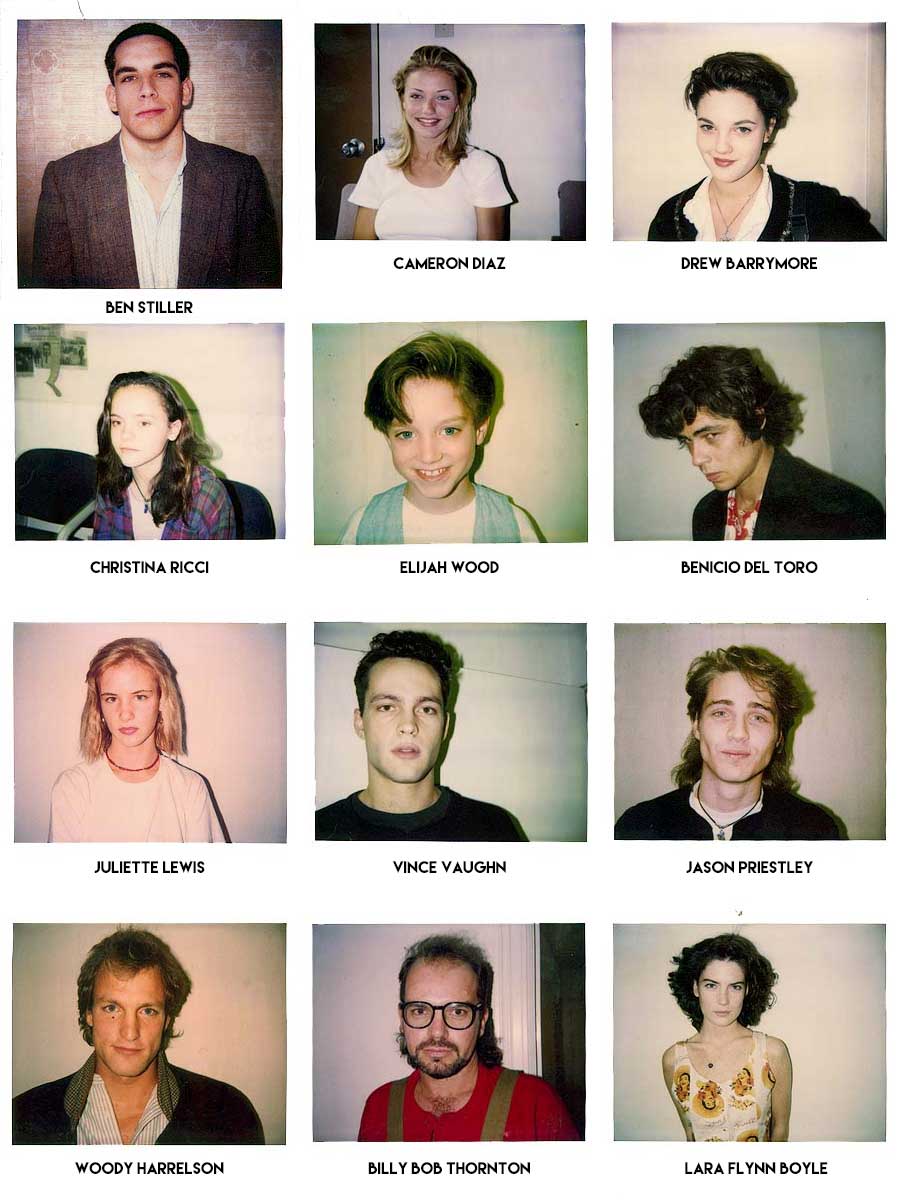 Audition polaroids taken by casting director Mali Finn circa 1980s