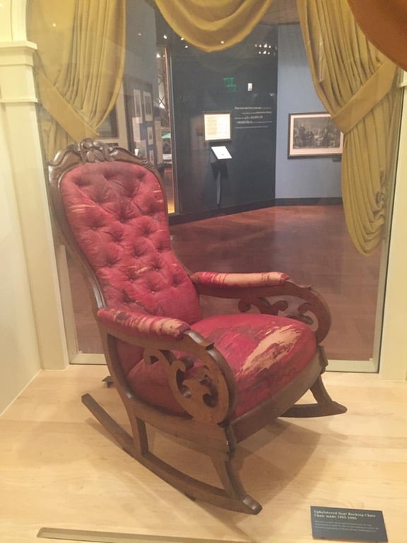 The chair Lincoln was assassinated in still has the blood stains