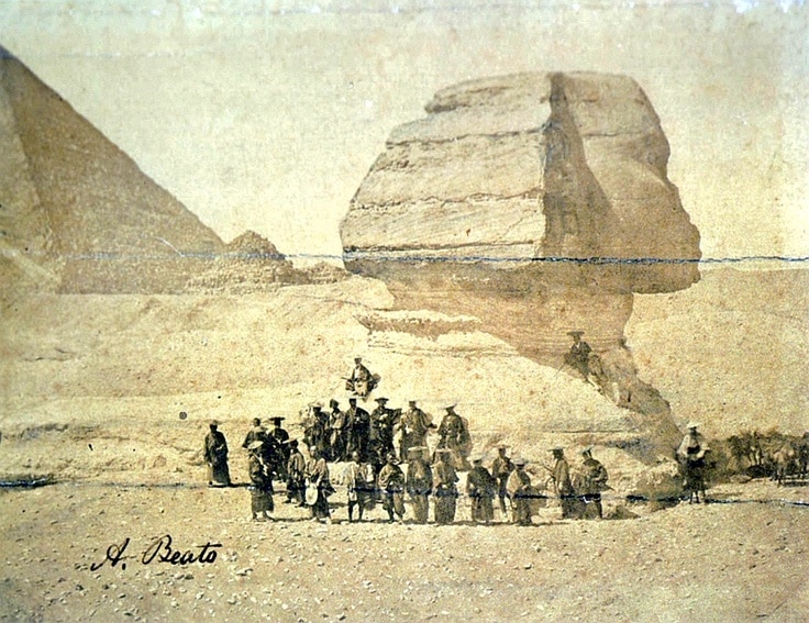 A Group of Samurai in front of Egypt’s Sphinx, 1864