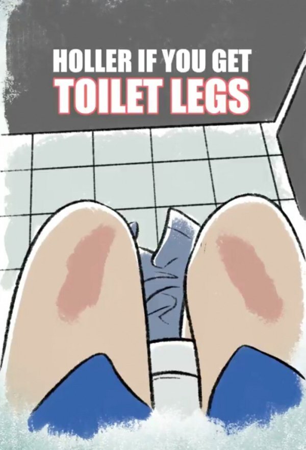 cartoon - Holler If You Get Toilet Legs