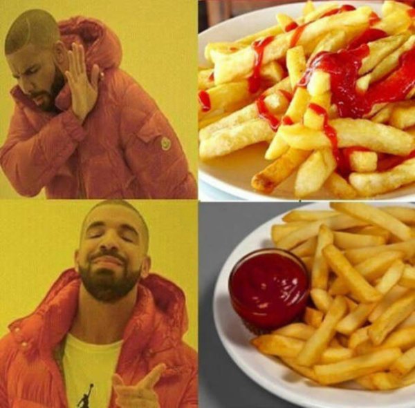 drake meme french fries