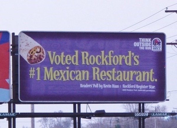 taco bell rockford illinois - Think Outside Da The Bun Taco Voted Rockford's Mexican Restaurant. Readers Poll by Kevin Haas Rockford Register Star, La Lamar