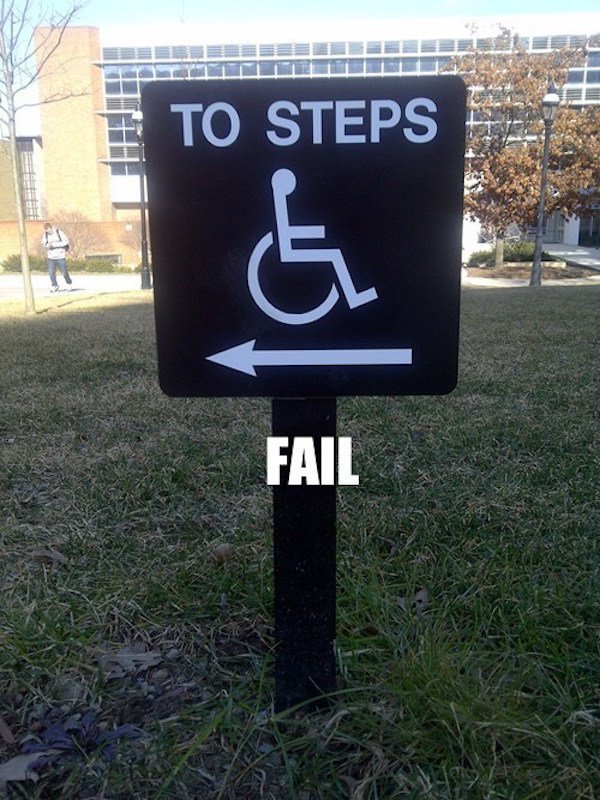 handicap sign - To Steps Fail