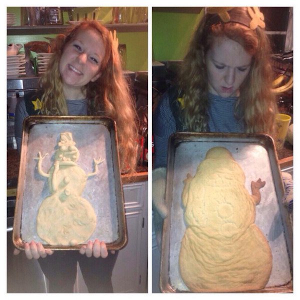 snowman cookie fail - Uni