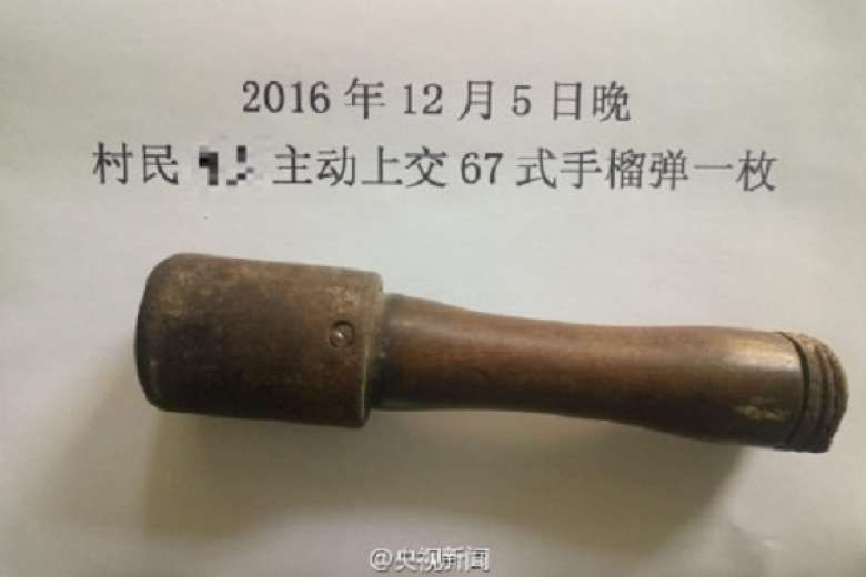 A man in Shaanxi, China, recently realized that the long-handled, blunt-ended object he’d been using for 25 years to crack walnuts was actually a live hand grenade.