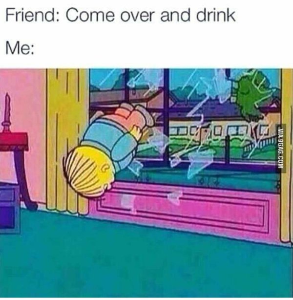 memes - drinking simpsons meme - Friend Come over and drink Me Doks Via 9GAG.Com