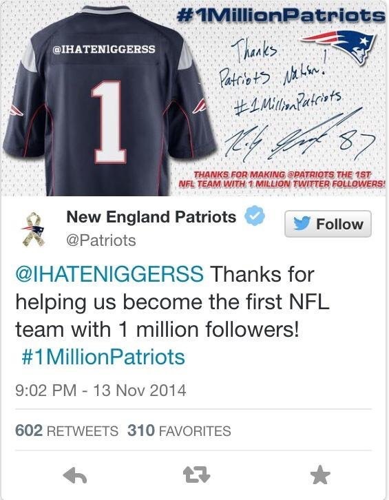 new england patriots ihate - MillionPatriots Thanks Patriots Nation Million Patrists Thanks For Making The 1ST Nfl Team With 1 Million Twitter ers! New England Patriots Thanks for helping us become the first Nfl team with 1 million ers! Million Patriots 6