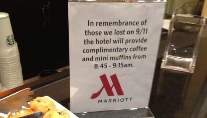 9 11 mini muffins - In remembrance of those we lost on 911 the hotel will provide complimentary coffee and mini muffins from am. Marriott