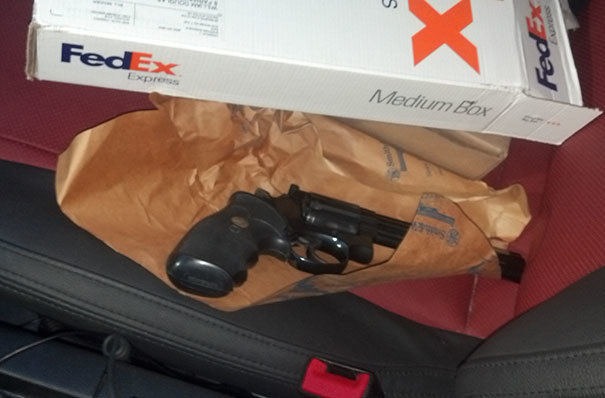 He ordered an Xbox and received a pistol.
Perhaps this means use the pistol to retrieve an Xbox?