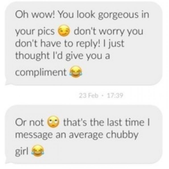 phrasal verbs - Oh wow! You look gorgeous in your pics don't worry you don't have to ! I just thought I'd give you a complimente 23 Feb Or not that's the last time message an average chubby girl