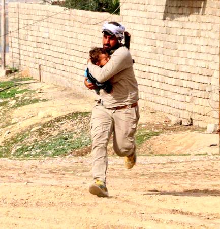 This is Mutlak Suwadi. He’s from Nasriyah, southern Iraq. And he was killed by a Da’ish sniper while rescuing this little boy. The boy survived