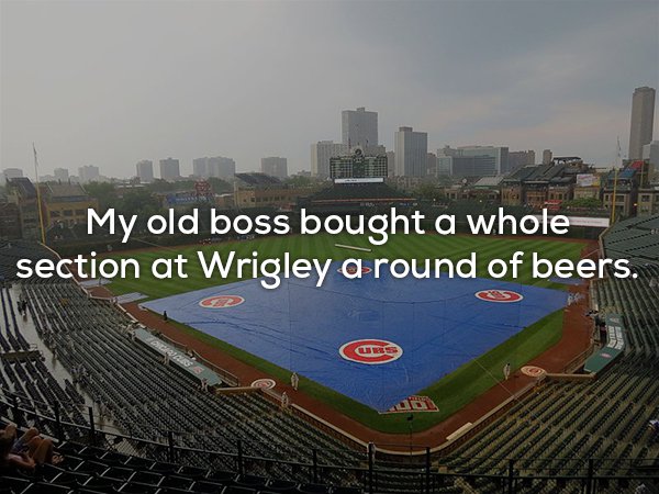 basketball court - My old boss bought a whole section at Wrigley a round of beers. Ges
