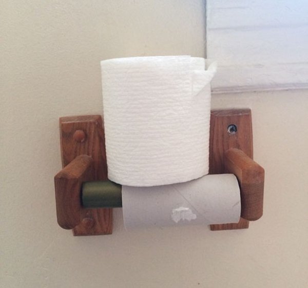 toilet paper sitting on holder