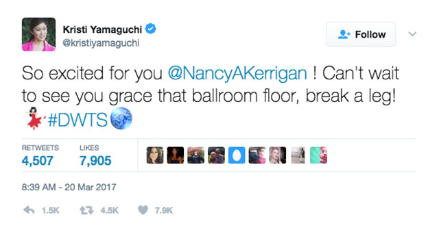 Kristi Yamaguchi tells Nancy Kerrigan to “break a leg” on Dancing With the Stars