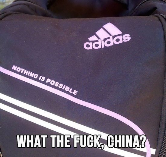 vehicle - adidas Nothing Is Possible What The Fuck, China?