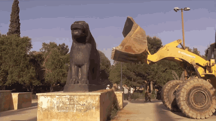 destroying statue gif
