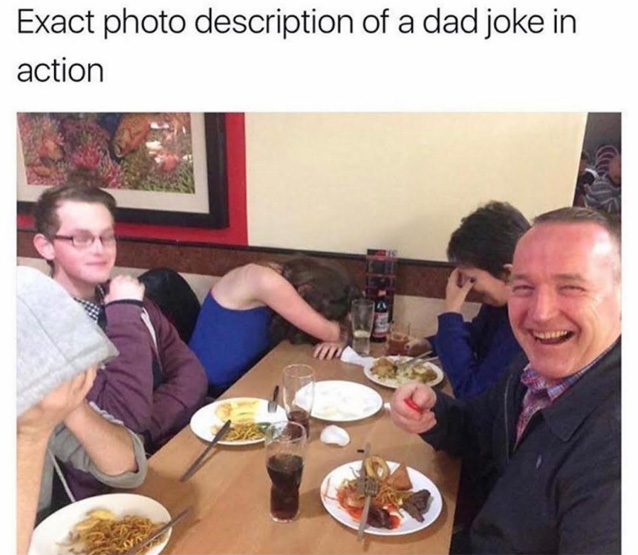 Funny picture of a dad joke that was made into a meme template it was so dank.