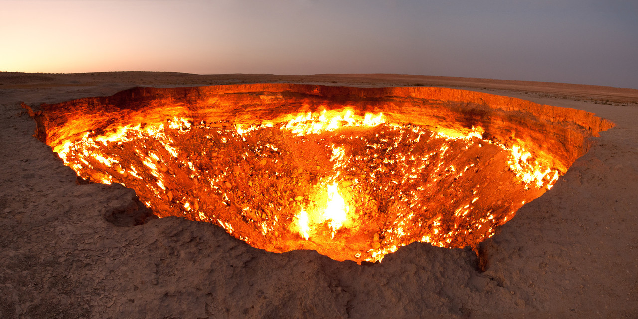 Scientists lit a hole filled with natural gas on fire in 1971, thinking it would burn for only a few days. The hole has been burning for the past 46 years and is called “The Door to Hell”