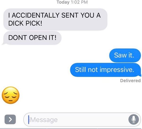 multimedia - Today I Accidentally Sent You A Dick Pick! Dont Open It! Saw it. Still not impressive. Delivered > fMessage